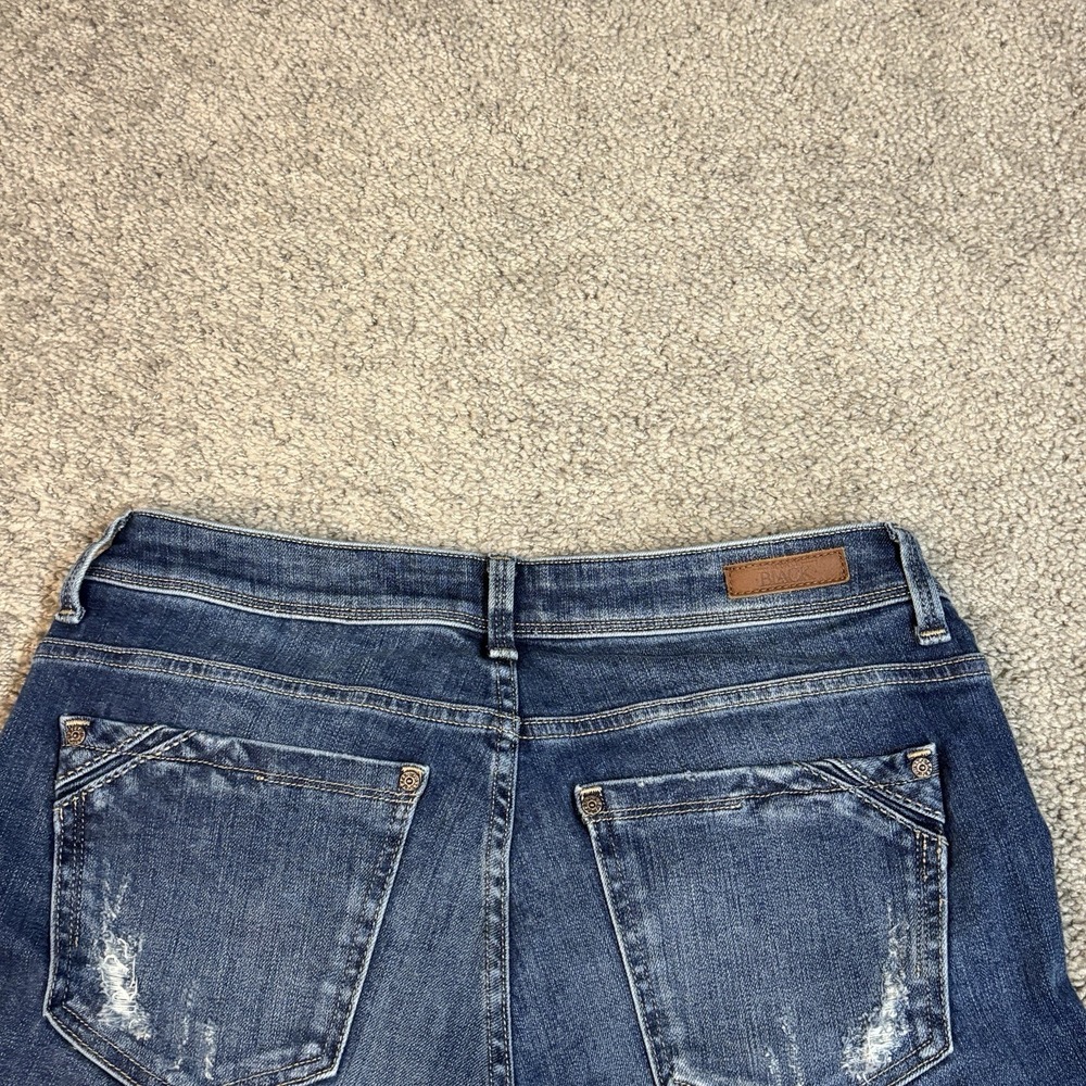 Buckle Black Fit 76 Skinny Jeans Women 30 Blue Faded Candiani Italian Denim Moto - Picture 8 of 12